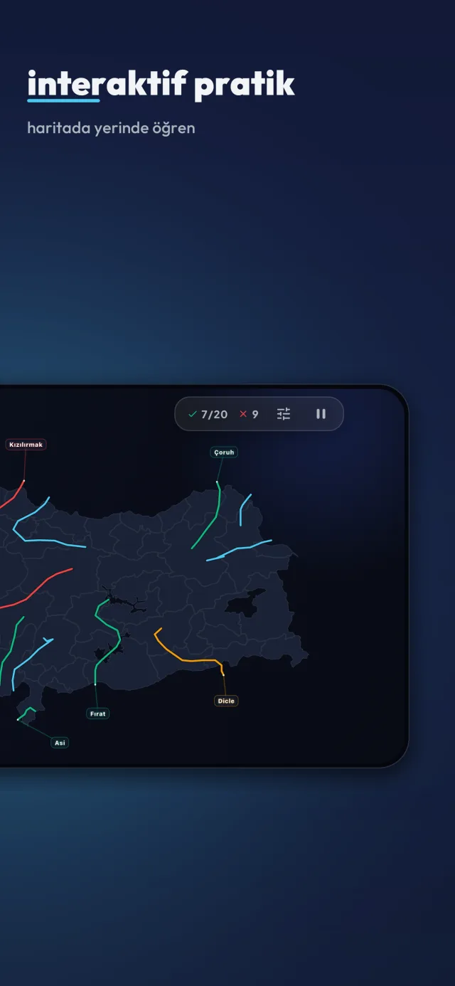 İnteraktif Türkiye haritası — doğu akarsuları (Kızılırmak, Fırat, Dicle)